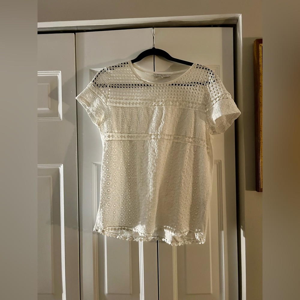 Gerard Darrel Women’s Sz 1 White Cottagecore Cotton Boho Bohemian Blouse Top